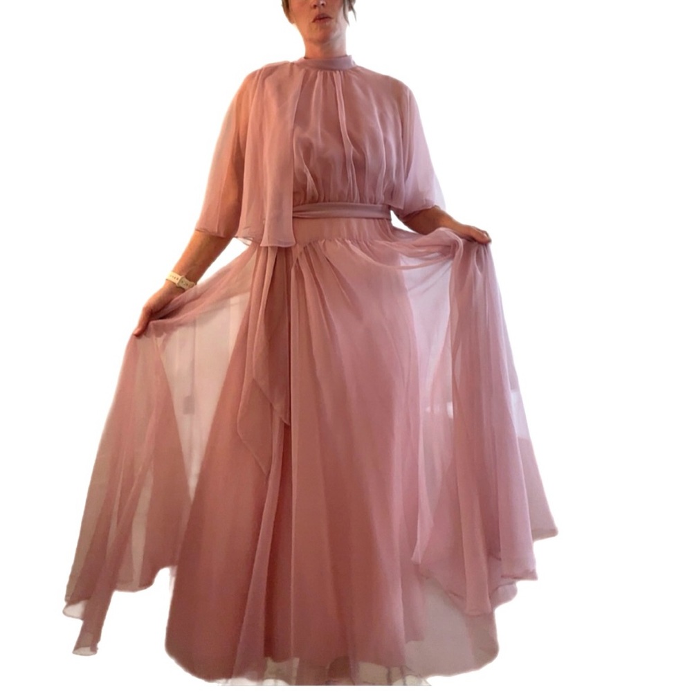 Vintage Pink Chiffon Dress